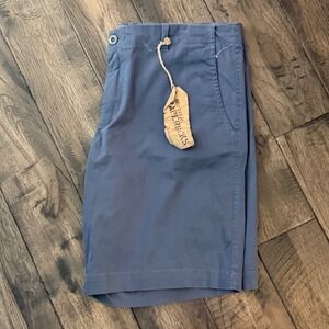 PAPERBACKS Mens Flat Front Chino‎ Shorts Slate Blue Size 36 Casual